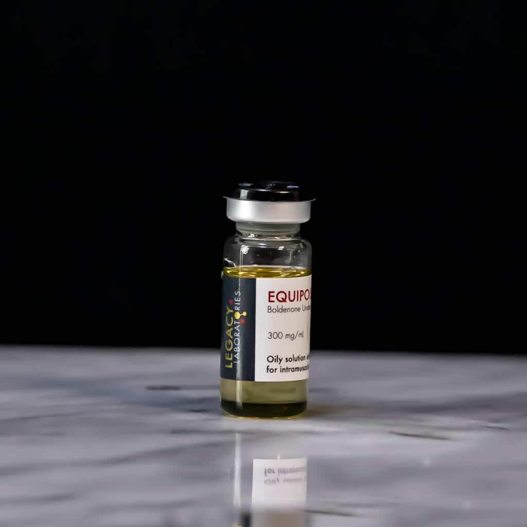 Equipoise Canada - A Detailed image of Equipoise package from Legacy Laboratories, showcasing the brand name, the manufacturer's name, and key product details, signifying its use for muscle growth and recovery.
