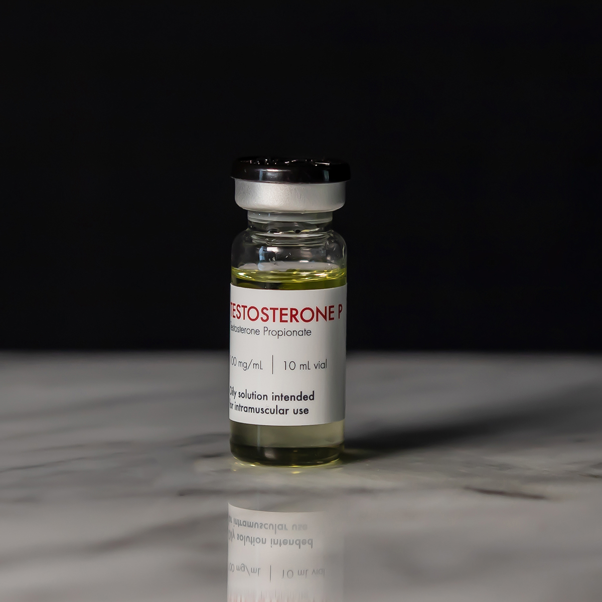 a Testosterone Propionate product pack from Legacy Laboratories Canada, showcasing the brand name, the manufacturer's name, and vital product details, indicating its role in hormone replacement therapy.