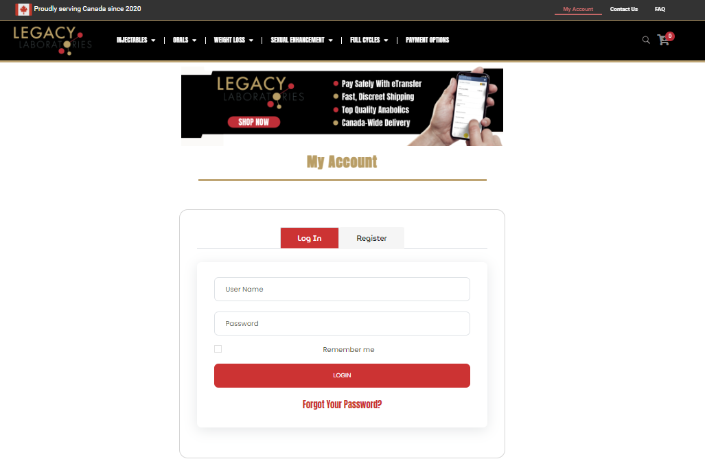 My Account How To Order Steroids with Legacy Pharma Canada